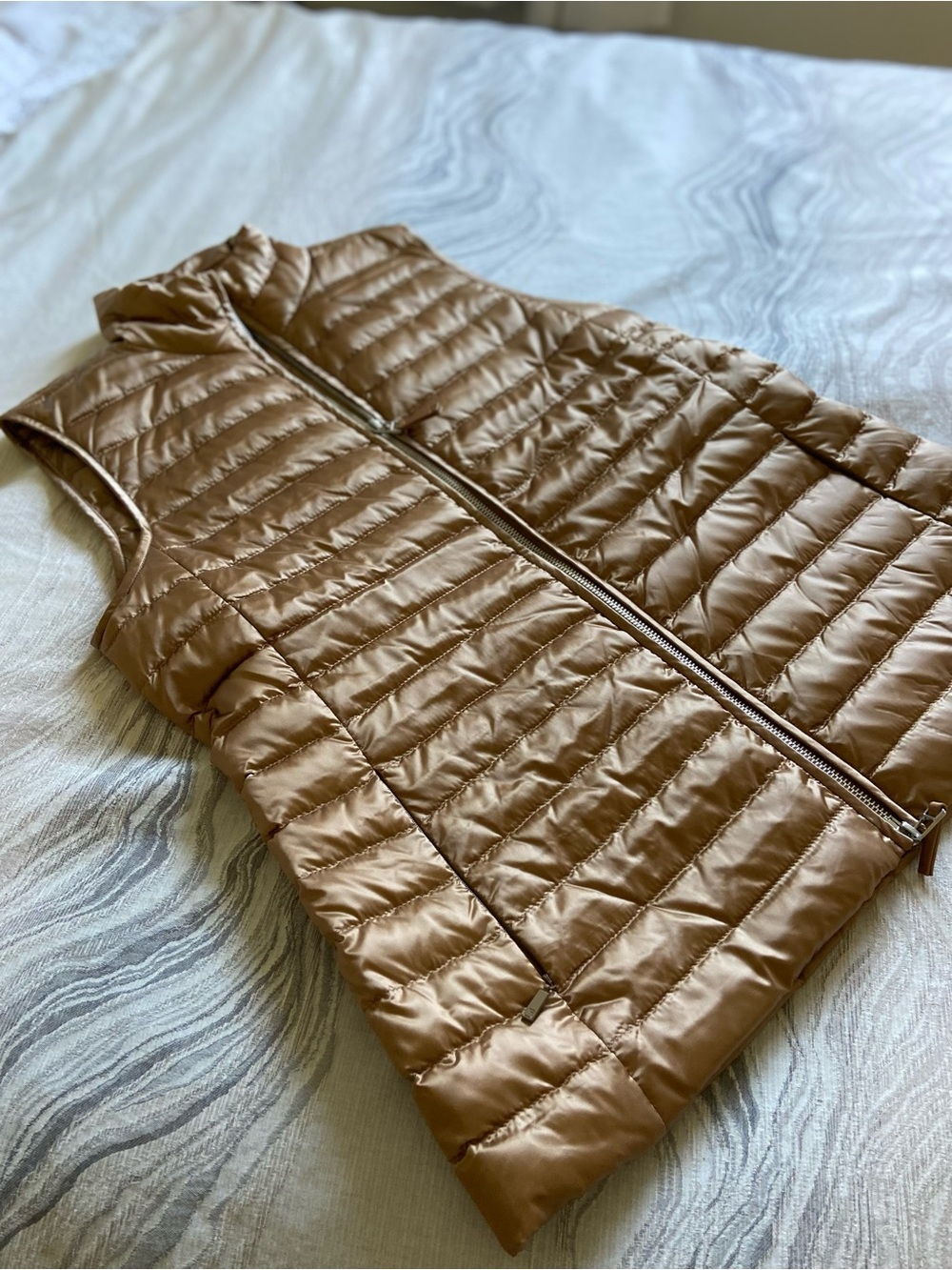 Lafayette 148 New York Tan Quilted Puffer Jacket
